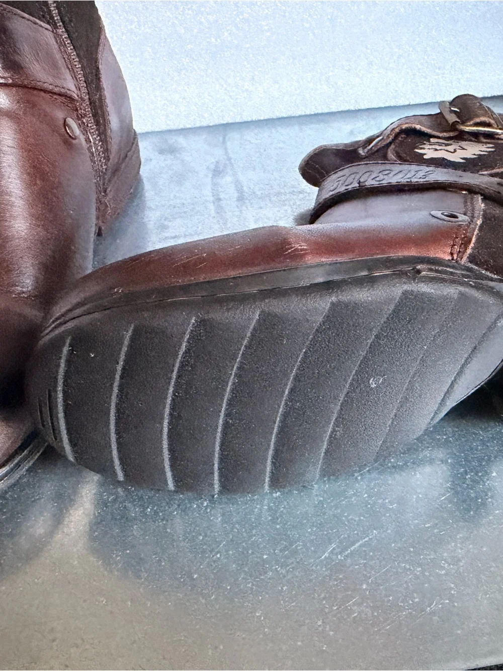 Men's Brown Leather Buckle Ankle Boots